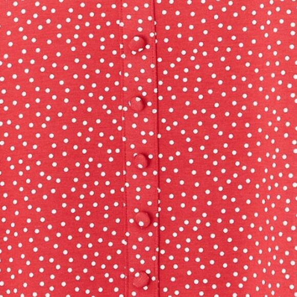 NEW Torrid Medium/Large Size 10 Womens Ditsy Dots Fit & Flare Top Polka Dot Red - Picture 4 of 6